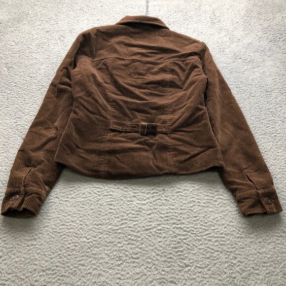 American Eagle Corduroy Jacket Women's Small S Long Sleeve Lined Pocket Brown - Picture 4 of 8